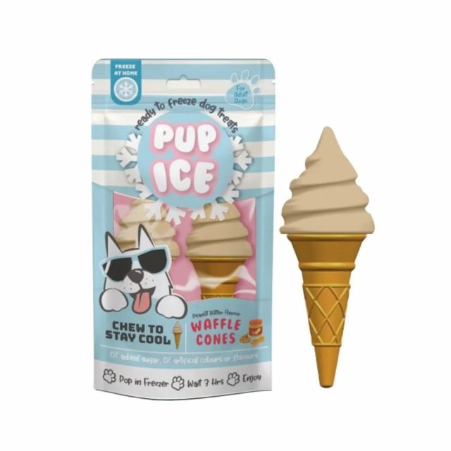 Imaginelles Pup Ice Waffle Cones Vanilla & Peanut Butter, 2 Pieces - 110g