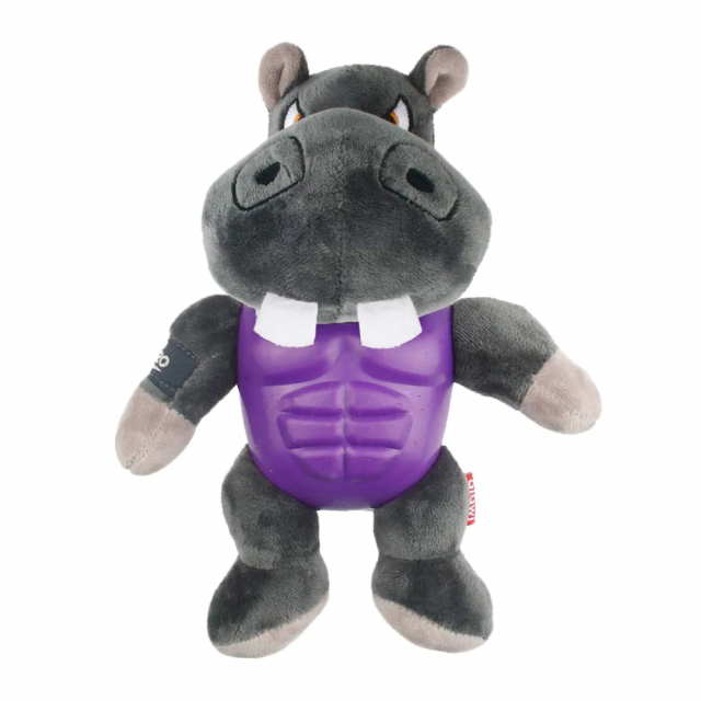 Gigwi I'M Hero TPR Armor Hippo TPR / Plush With Squeaker Dog Toy