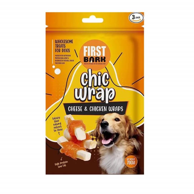 First Bark Chic Wrap Cheese & Chicken Wrap Dog Treat - 70 gm