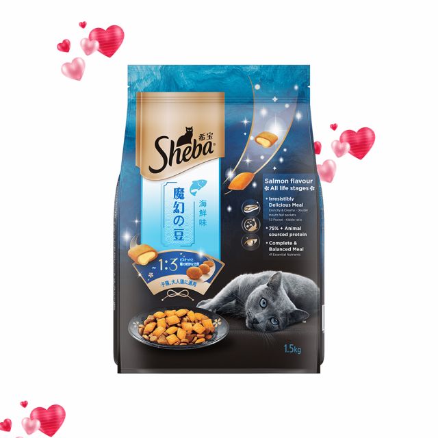Sheba Irresistible Salmon Kitten and Adult Dry Cat Food-1.5 kg