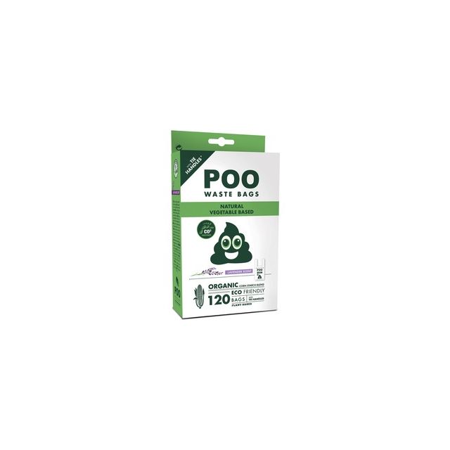 M-PETS Poo Natural Vegetable Easy Tie handles Lavender Scented Dog Waste Bags - 120 Bags