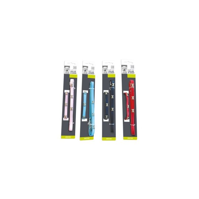 M-Pets Bliss Puppy Set Assorted Colors (Leash: 1 x 100 cm, Collar: 1 x 30 cm)