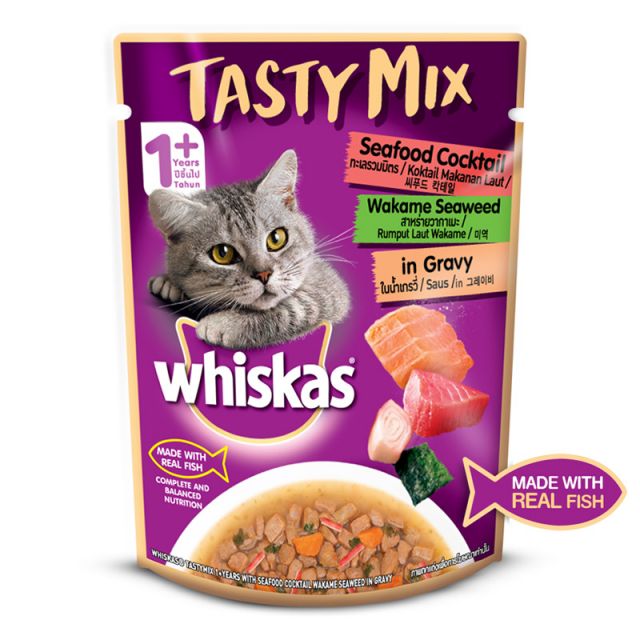 Whiskas Tasty Mix Chicken With Tuna And Carrot in Gravy Adult (1+ year) Wet Cat Food - 70g Pouch