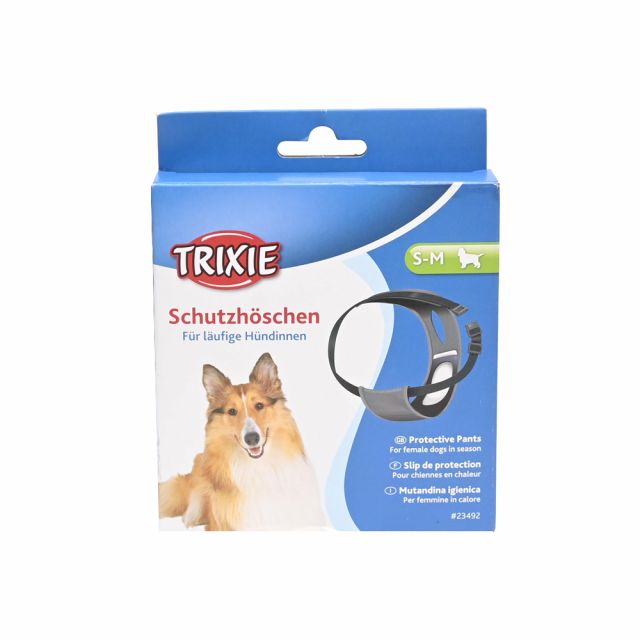 Trixie Washable Protective Pant For Dog S-M - Black (32-39cm)