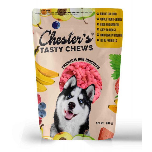 Chester Strawberry & Chicken Dog Biscuit - 900 gm