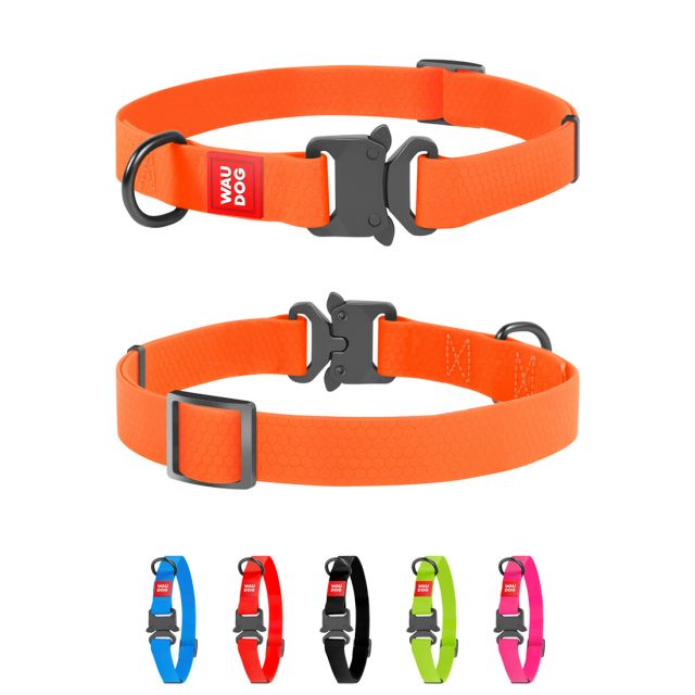 Waudog Waterproof Metal Fastex Dog Collar (15 mm) XSmall (23-35 cm) - Orange