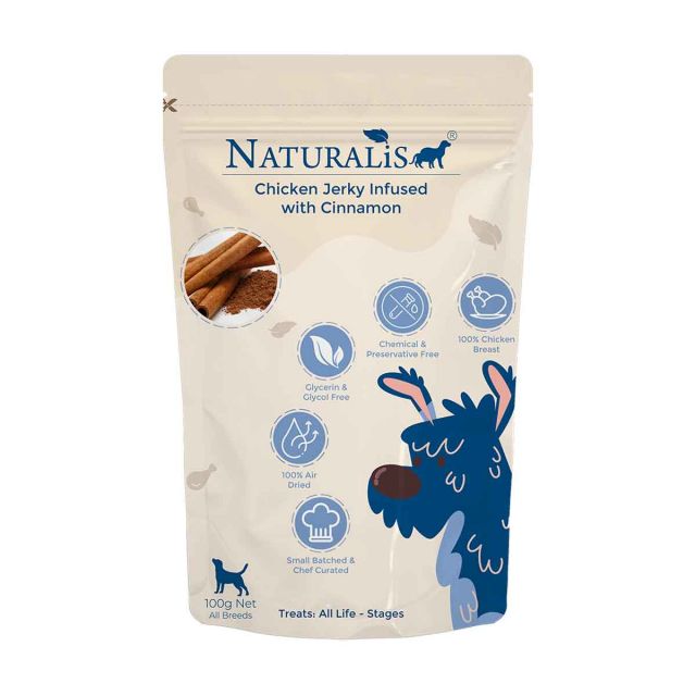 NATURALiS Chicken Jerky Dog Treats Infused with Cinnamon
