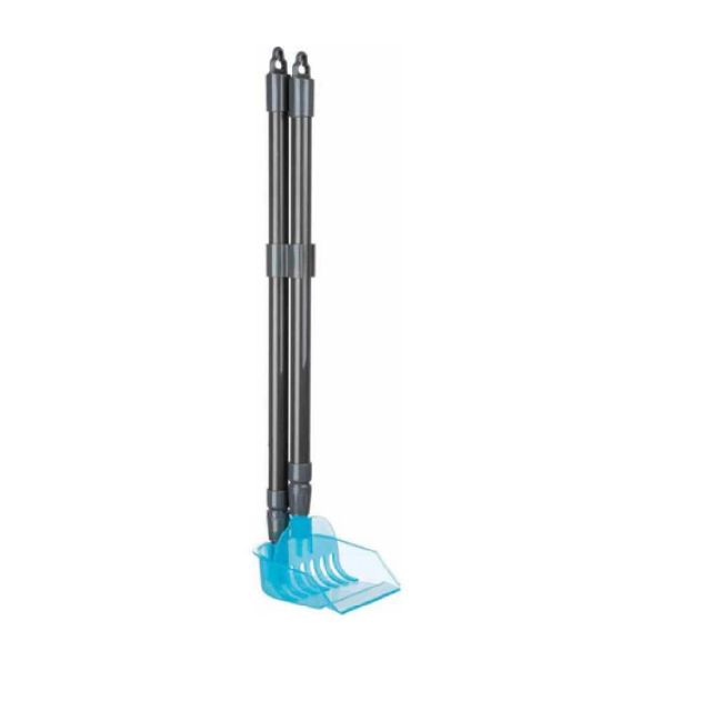 Trixie Dustpan With Rake, 57–102 Cm, Grey/Blue