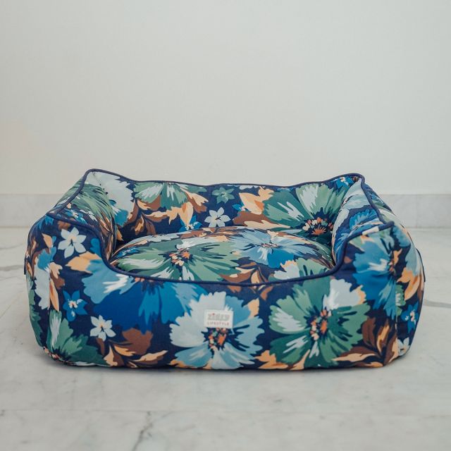 ZL Midnight Flower Lounger Dog Bed-M
