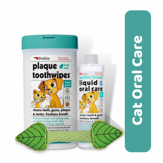 Zigly Oral Care combo (Water Additive, Wipes & Toy) For Cat