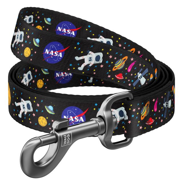 Waudog Nasa Pattern Nylon Dog Leash (15 mm) Small - 122 cm