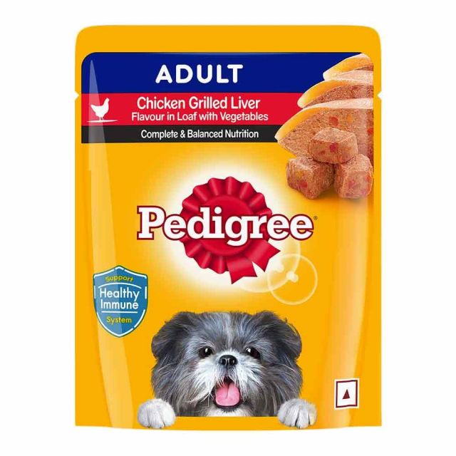 Pedigree Adult Chicken Grilled Liver in Loaf with Vegetables Wet Dog Food - 70g