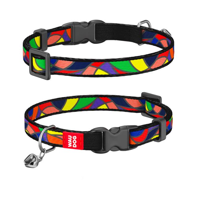 Waudog Vitrage pattern Nylon Cat Collar 10 mm (length 20-30cm)