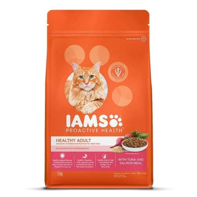 IAMS Proactive Health Healthy Adult with Tuna and Salmon Meal Dry Cat Food-3 kg