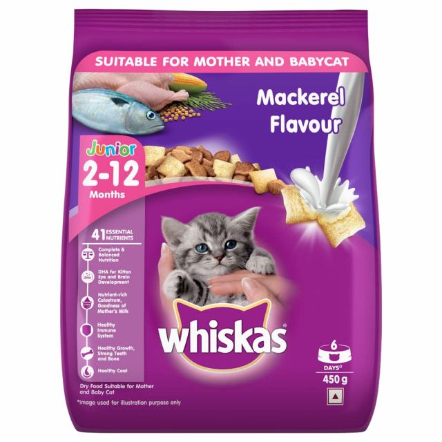 Whiskas Kitten (2-12 months) Mackerel Dry Food - 450 gm