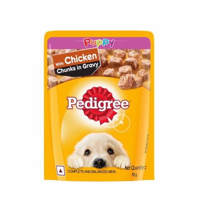 Pedigree Chicken Chunks in Gravy Puppy Wet Food - 70 gm Pouch