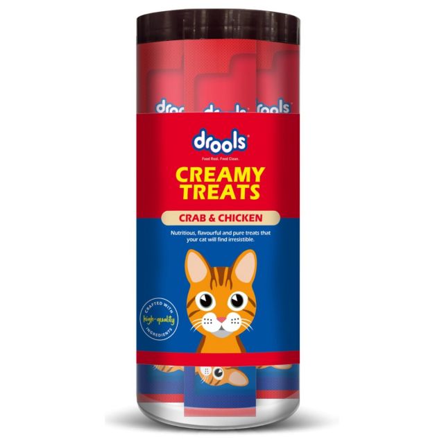 Drools Crab & Chicken Creamy Cat Treat -  375 gm ( Pack of 25)
