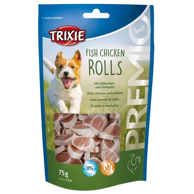 Trixie Premio Fish Chicken Rolls Dog Treat  75 gm