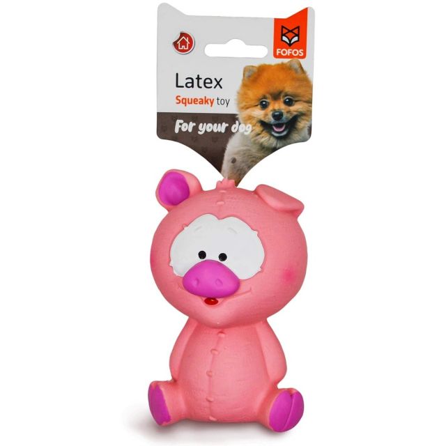 Fofos Latex Bi Pig Squeaky Dog Toy Pink - Small