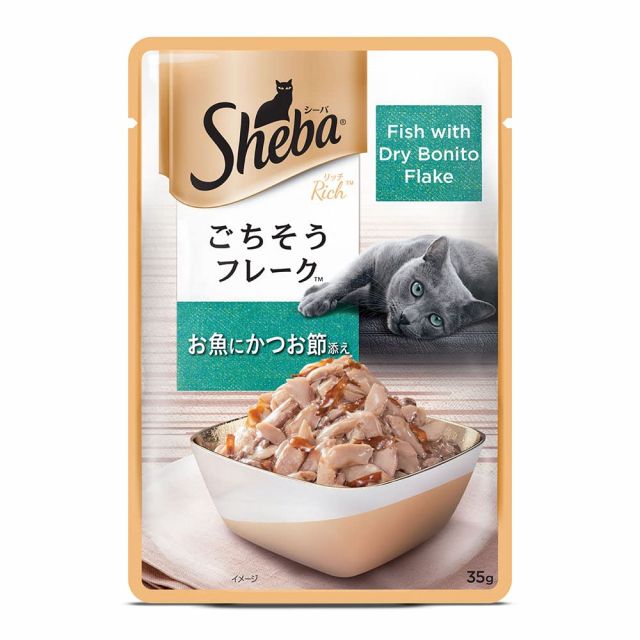 Sheba Rich Fish with Dry Bonito Flake Premium Wet Cat Food - 35 gm