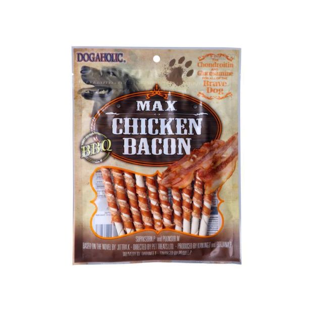  Dogaholic BBQ Max Chicken Bacon Sticks, Dog Treats