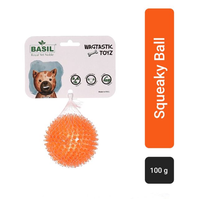 Basil TPR Squeeky Ball Chew Toy Assorted Color - 6 cm