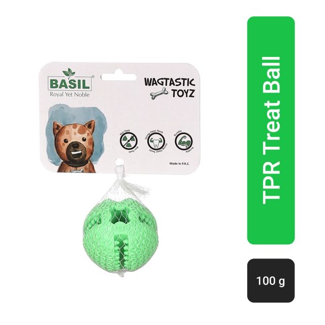 Basil TPR Treat Ball Interactive Dog Toy - 6 cm