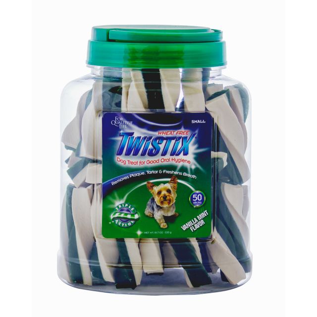 NPIC Twistix Vanilla Mint Dog Dental Treat - 50 Sticks - Canister