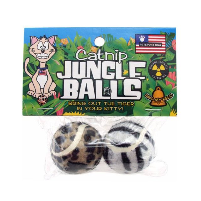 Petsport Catnip Jungle Balls Cat Toy (2 Balls) - 4 cm