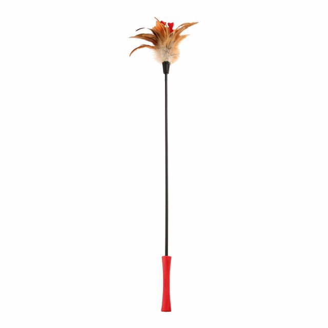 GiGwi Catnip Johnny Stick With Natural Feather Cat Toy