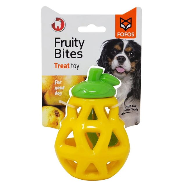 Fofos Fruity Bites Treats Dispensing Pear Interactive Dog Toy