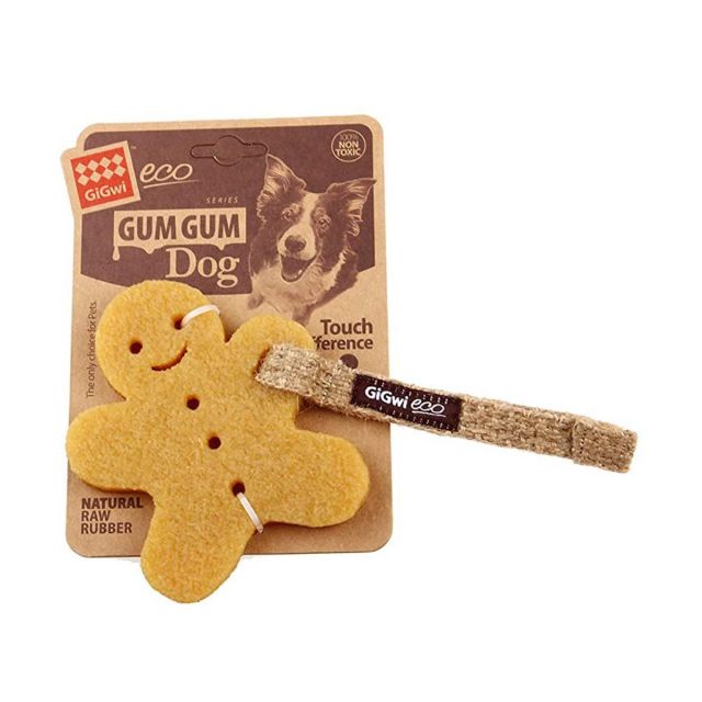 Gigwi Gum Gum Dog With Hemp Rope & Strap Big Cookie Dog Toy