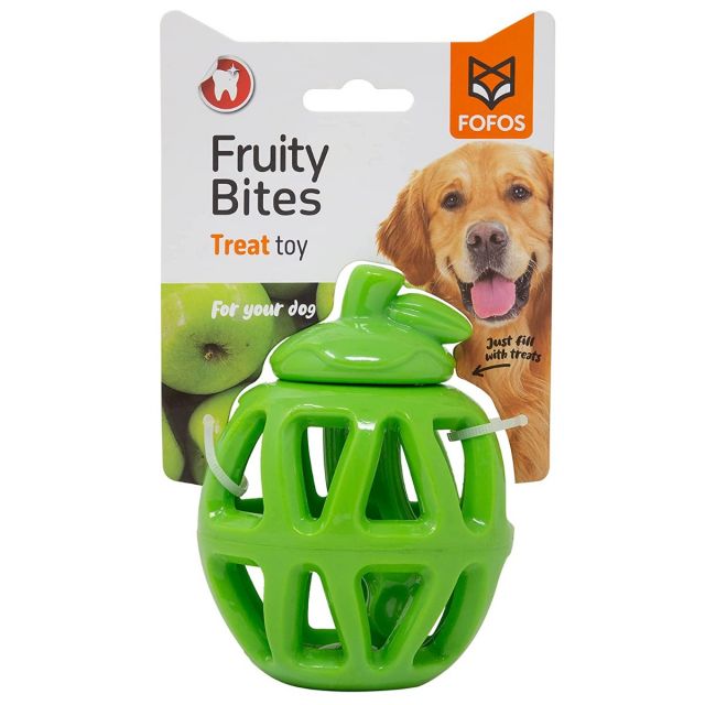 Fofos Fruity Bites Treats Dispensing Apple Interactive Dog Toy