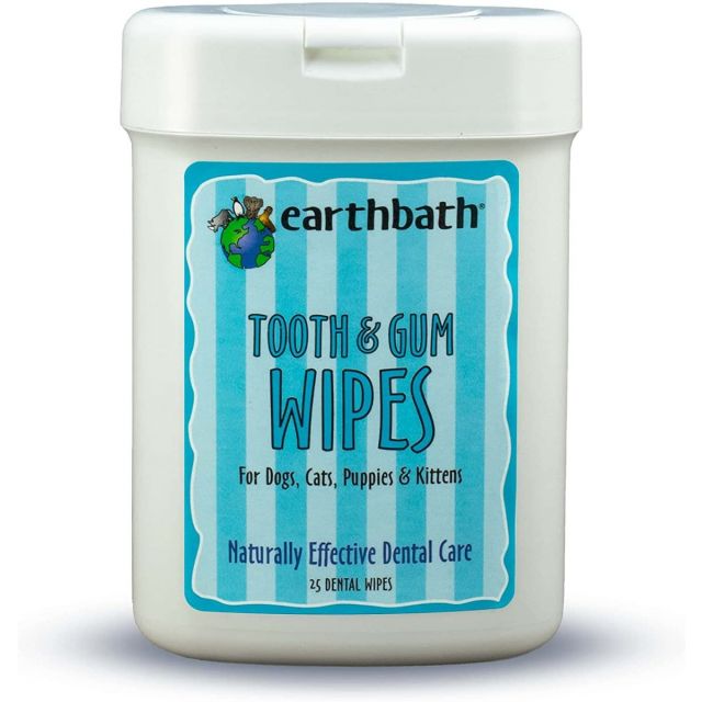 Earthbath Tooth & Gum Dog/Cat (All Age) Wipes - 25 Wipes