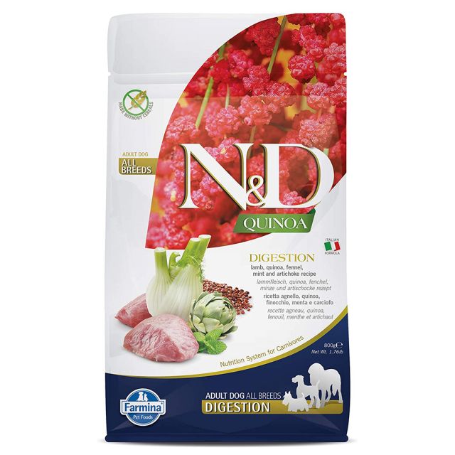 Farmina N&D Grain Free Quinoa Digestion - (Lamb, Fennel & Mint) Adult All Breeds Dry Dog Food