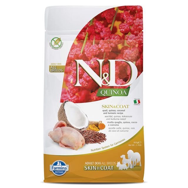 Farmina N&D Grain Free Quinoa Skin & Coat - (Quail, Coconut & Turmeric) Adult All Breeds Dry Dog Food