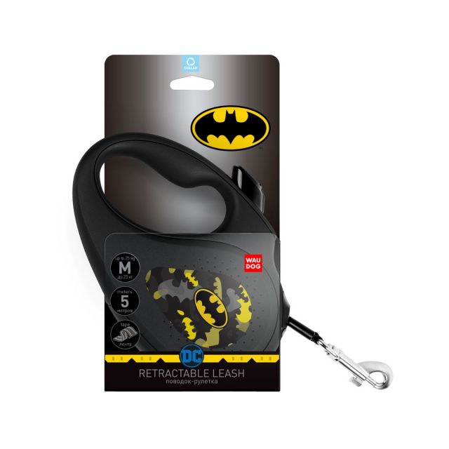 Waudog Batman Pattern Retractable Dog Leash (5 m) For Dogs Upto 25 Kg - Medium