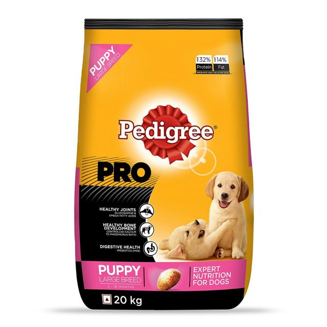 Pedigree PRO Puppy Dry Dog Food Large Breed Dog (3-18 Months), Chicken - 20 kg 