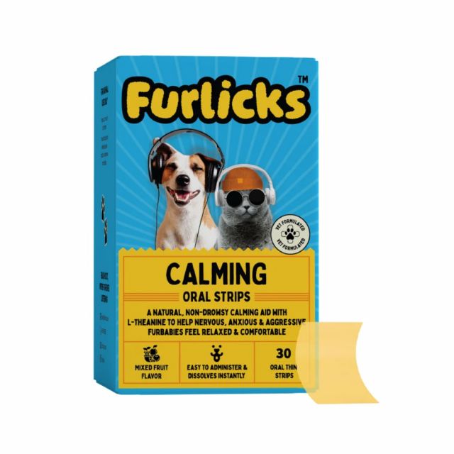 Furlicks Calming Aid Oral Strips for Dogs & Cats - Mixed Fruit Flavour