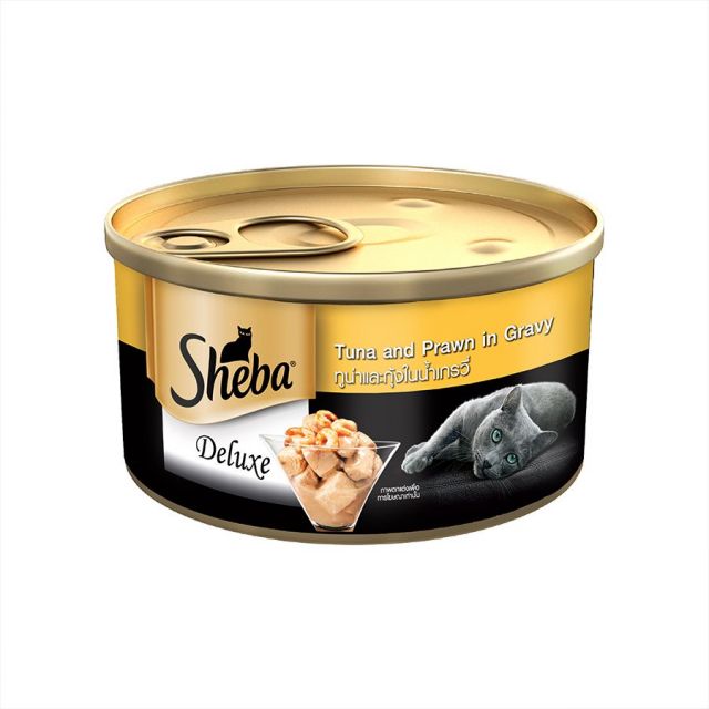 Sheba Deluxe Tuna & Prawn In Gravy Premium Canned Wet Cat Food - 85 gm