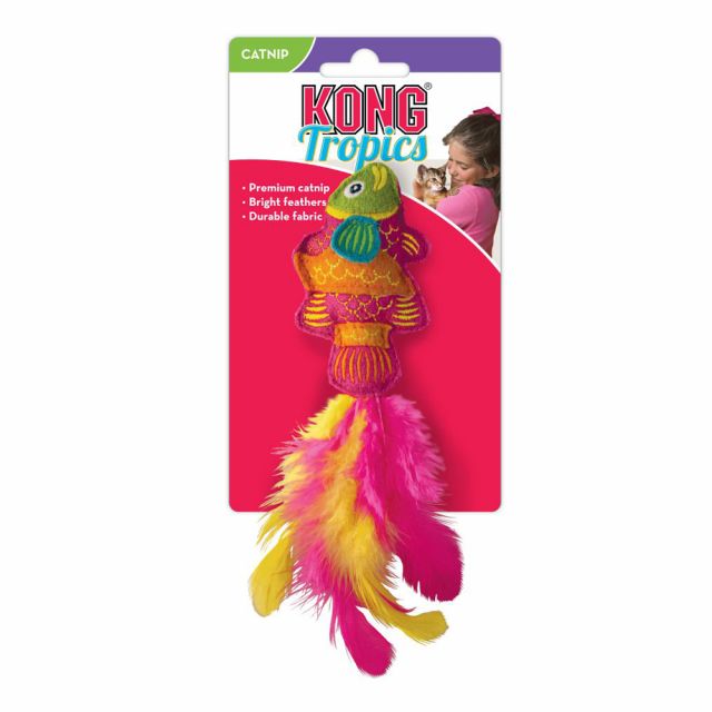 Kong Tropics Fish Cat Toy - Pink