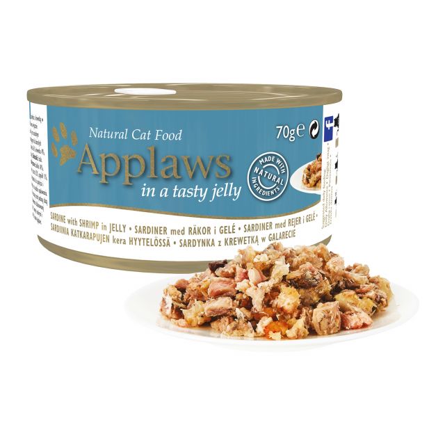Applaws Sardine with Shrimp in a Tasty Jelly Canned Adult Wet Cat Food - 70 gm