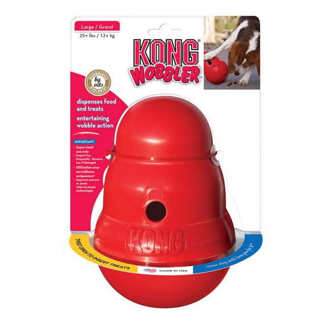 Kong Wobbler Treat Dispensing Interactive Dog Toy Red - Large