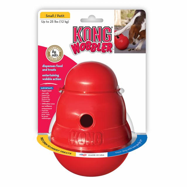 Kong Wobbler Treat Dispensing Interactive Dog Toy Red - Small
