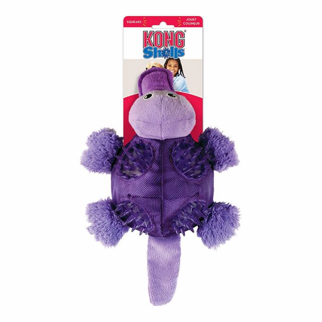 Kong Shells Platypus Squeaky Plush Dog Toy Purple - Large
