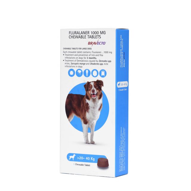 Intervet Bravecto Anti Tick & Flea Tablet For Dog (20-40Kg)