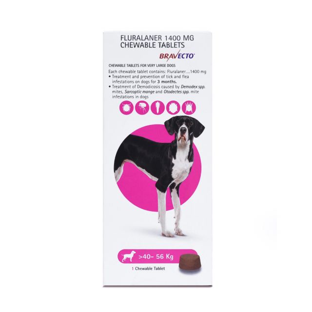 Intervet Bravecto Anti Tick & Flea Tablet For Dog (40-56Kg)