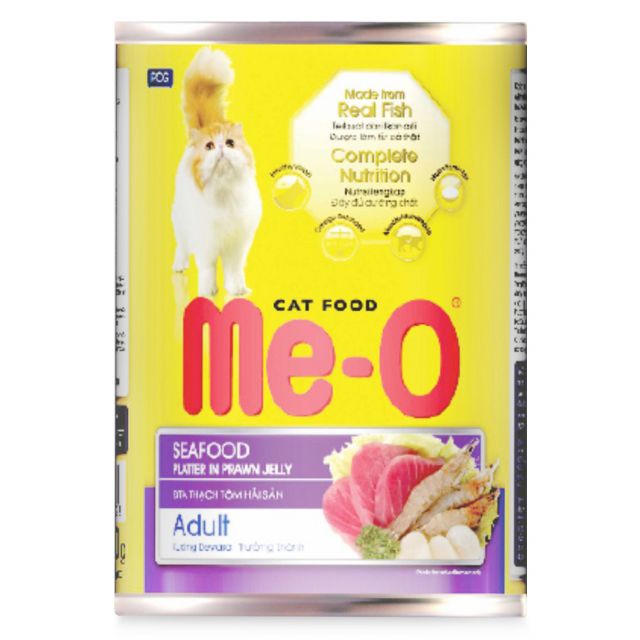 Me-O Seafood Flavour Canned Adult Wet Cat Food - 400 gm