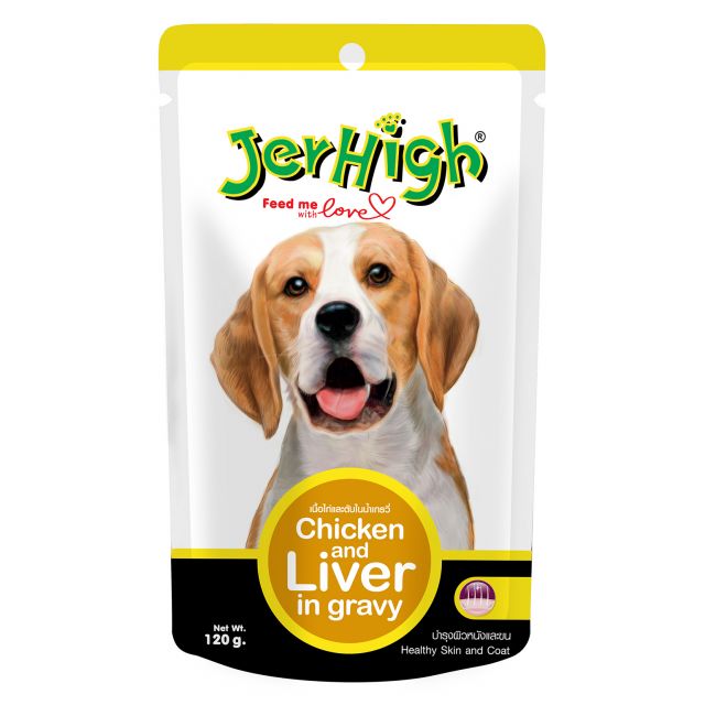 JerHigh Chicken & Liver In Gravy Adult Wet Dog Food - 120 gm