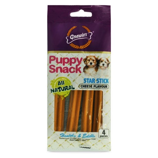 Gnawlers Puppy Snack Star Stick Lamb Flavor Puppy Treat - 80 gm